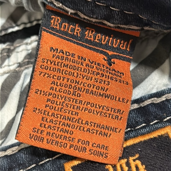 Rock Revival Blue Ankle Cropped Jeans Distressed - Picture 8 of 11